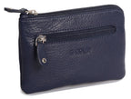 Compact Leather Coin & Card Purse "Ellie" – Handmade by Saddler | RFID Protected & Gift Boxed | With Front Zip Pocket & Key Holder