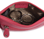 Compact Leather Coin & Card Purse "Ellie" – Handmade by Saddler | RFID Protected & Gift Boxed | With Front Zip Pocket & Key Holder