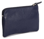 Compact Leather Coin & Card Purse "Ellie" – Handmade by Saddler | RFID Protected & Gift Boxed | With Front Zip Pocket & Key Holder