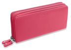 SADDLER GABRIELLA Leather Double Zip Around Purse - 8 Card Slots, Phone Pocket, and Coin Purse - RFID Protected