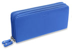 SADDLER GABRIELLA Leather Double Zip Around Purse - 8 Card Slots, Phone Pocket, and Coin Purse - RFID Protected