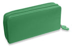 SADDLER GABRIELLA Leather Double Zip Around Purse - 8 Card Slots, Phone Pocket, and Coin Purse - RFID Protected