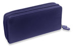 SADDLER GABRIELLA Leather Double Zip Around Purse - 8 Card Slots, Phone Pocket, and Coin Purse - RFID Protected