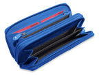 SADDLER GABRIELLA Leather Double Zip Around Purse - 8 Card Slots, Phone Pocket, and Coin Purse - RFID Protected