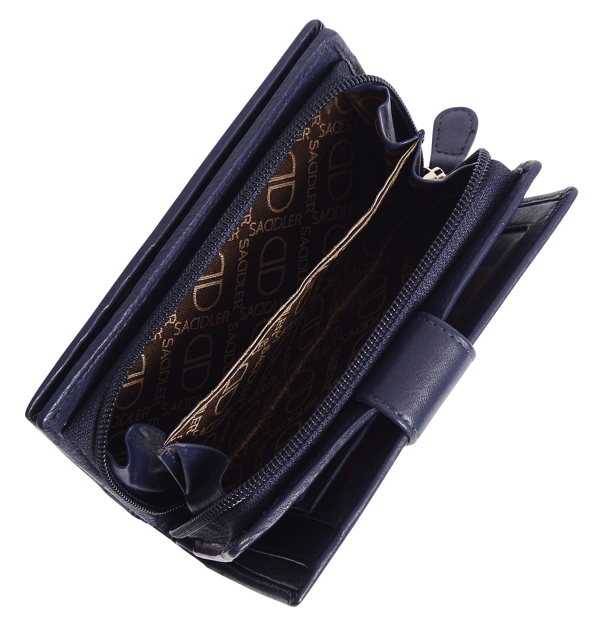 SADDLER GEORGIE Leather Double-Sided Purse - 13 Card Slots, Generous Space for Notes and Coins - RFID Protected