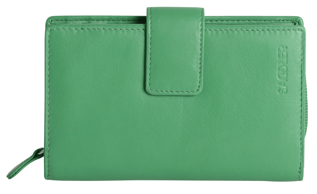 SADDLER GEORGIE Leather Double-Sided Purse - 13 Card Slots, Generous Space for Notes and Coins - RFID Protected