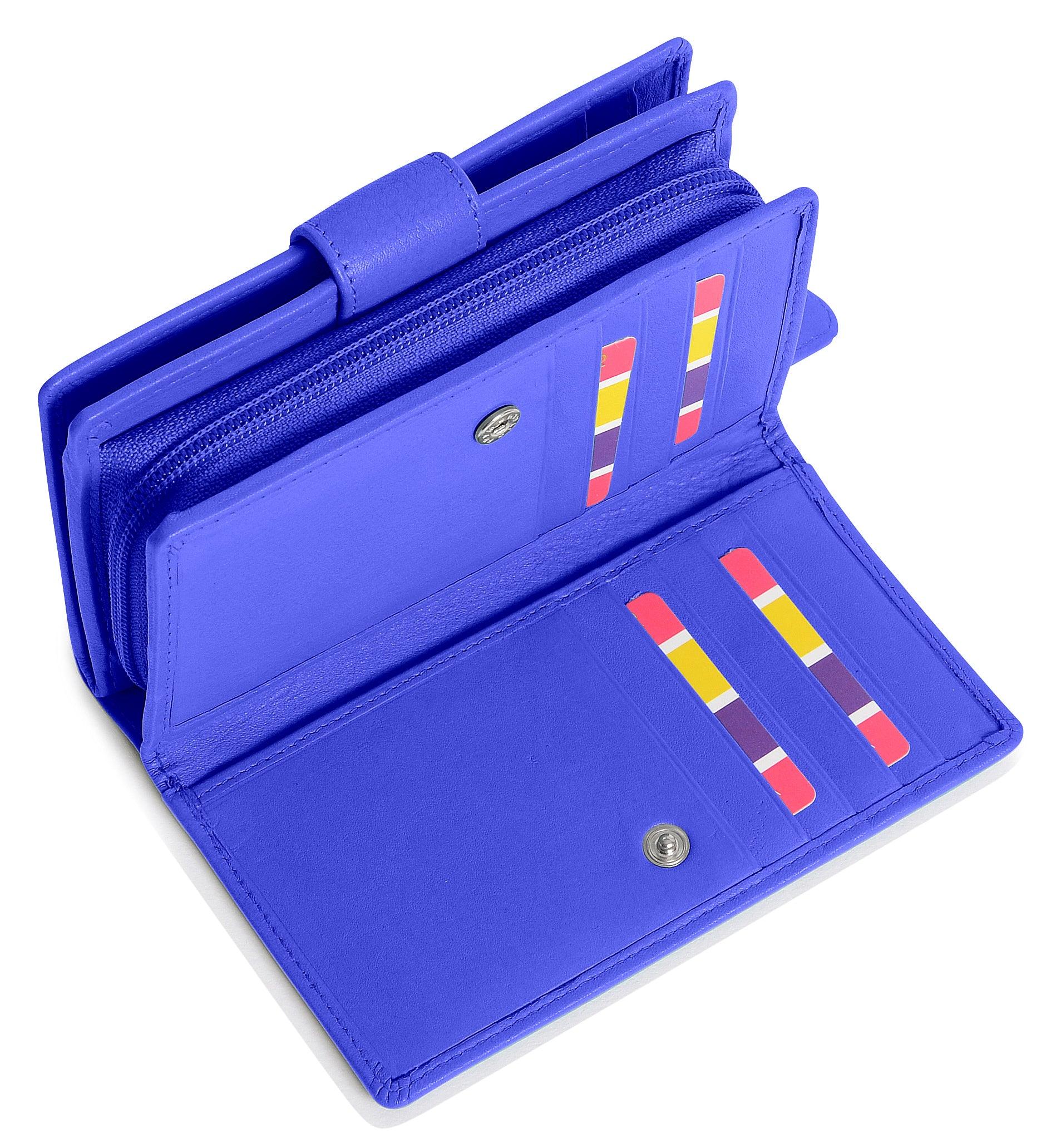 SADDLER GEORGIE Leather Double-Sided Purse - 13 Card Slots, Generous Space for Notes and Coins - RFID Protected