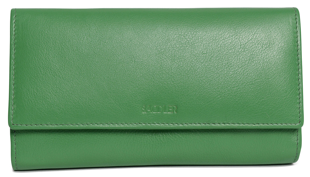 Large Leather Multi-Section Purse "Grace" – Handmade by Saddler | RFID Protected & Gift Boxed