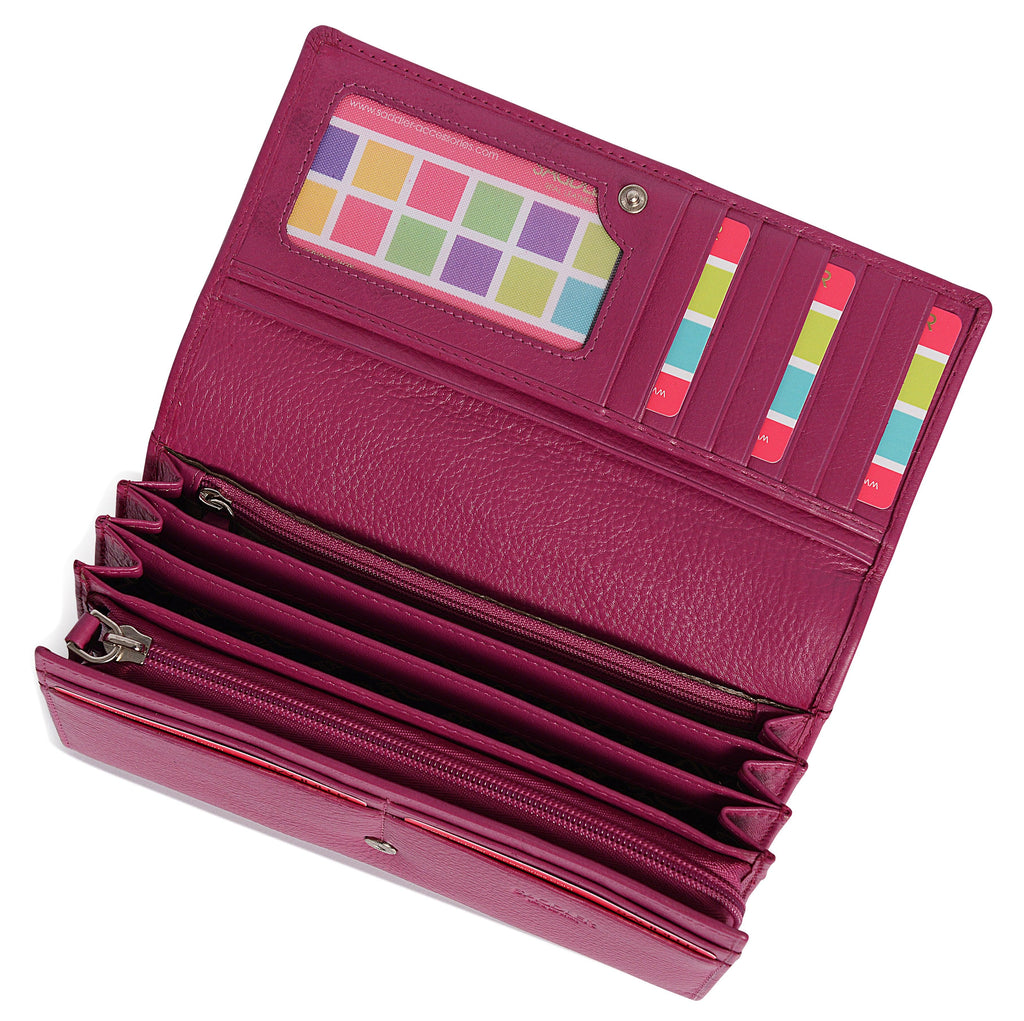 Large Leather Multi-Section Purse "Grace" – Handmade by Saddler | RFID Protected & Gift Boxed