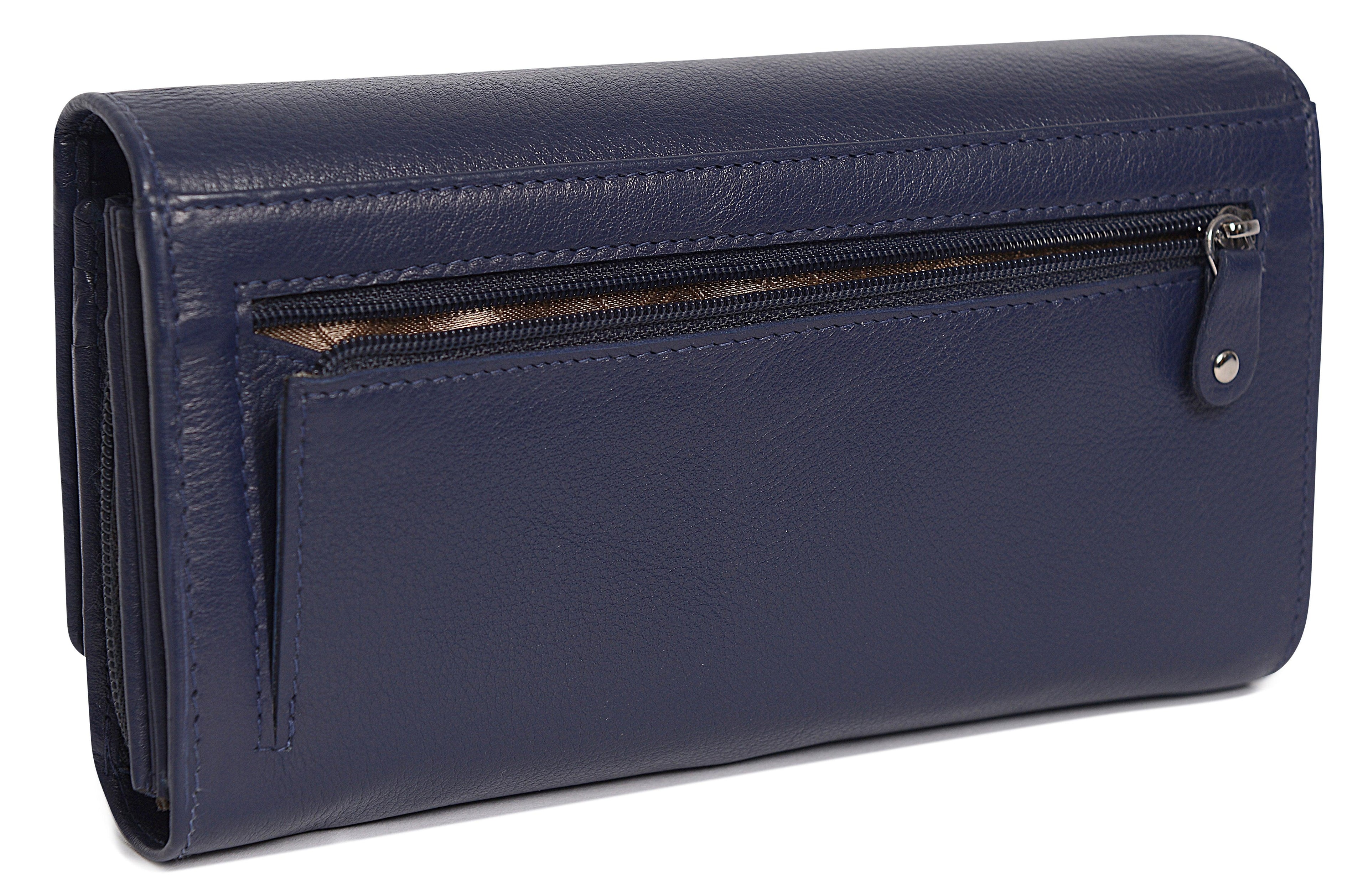 Large Leather Multi-Section Purse "Grace" – Handmade by Saddler | RFID Protected & Gift Boxed