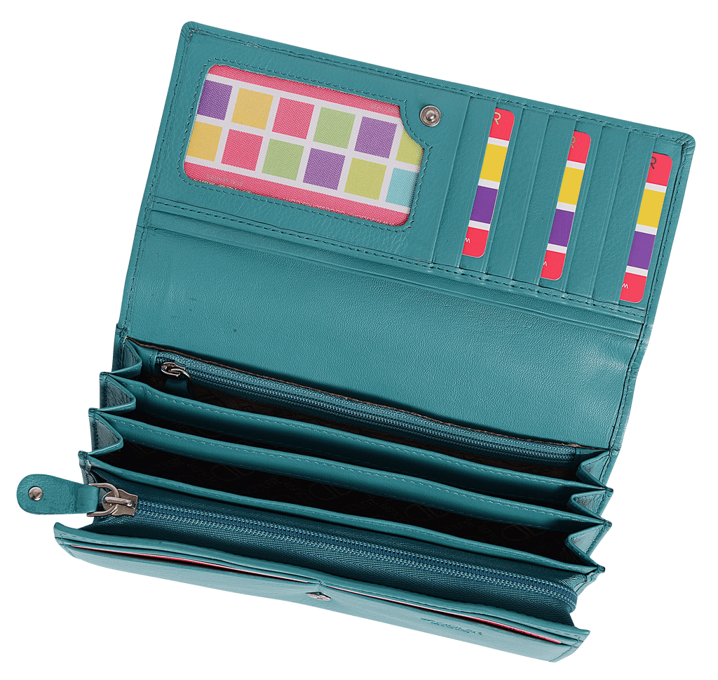 Large Leather Multi-Section Purse "Grace" – Handmade by Saddler | RFID Protected & Gift Boxed
