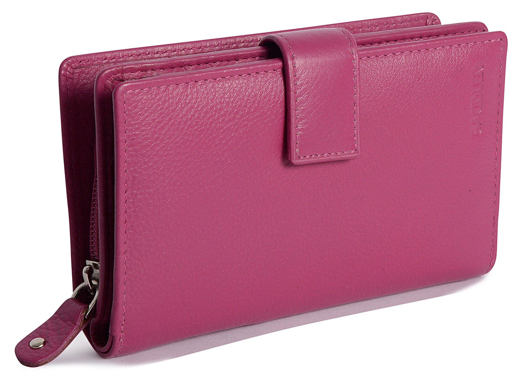 Mid-Size Leather Purse Wallet  "Holly" – Handmade by Saddler | RFID Protected & Gift Boxed