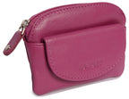 Compact Leather Zip-Top Coin Purse "Molly" – Handmade by Saddler | RFID Protected & Gift Boxed | With Front Pocket & Interior Key Ring