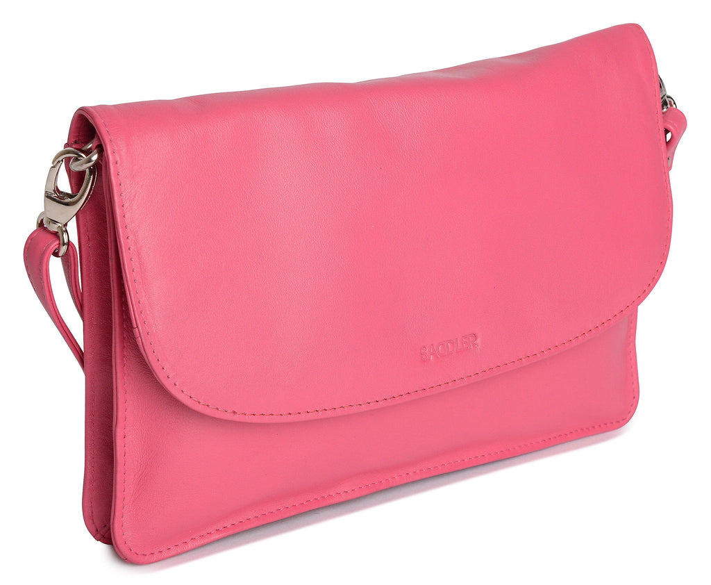 SADDLER Olivia 3-Section Leather Crossbody Bag & Clutch – Compact & Stylish - Gift Boxed