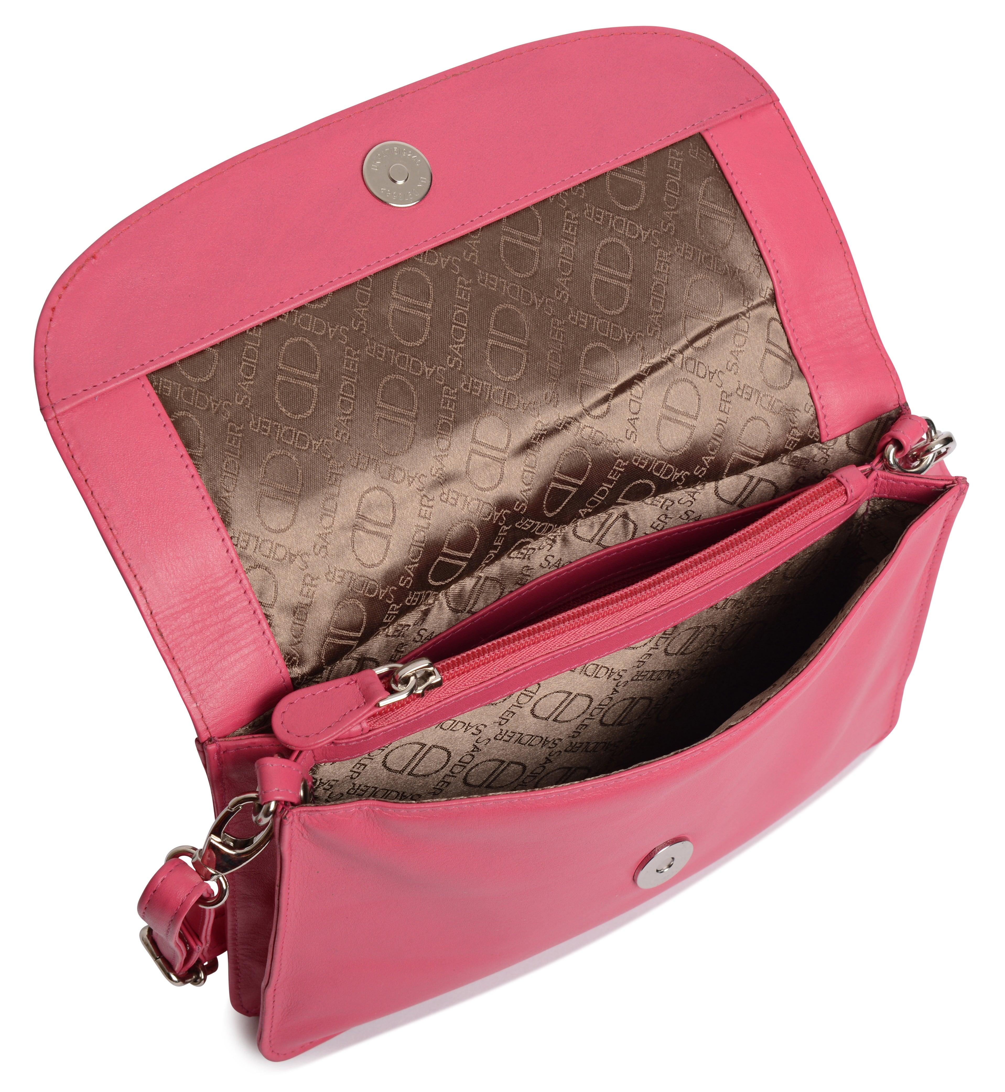 SADDLER Olivia 3-Section Leather Crossbody Bag & Clutch – Compact & Stylish - Gift Boxed