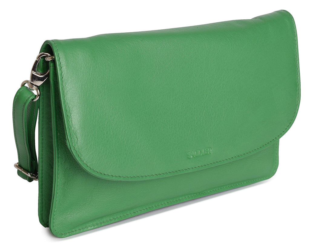SADDLER Olivia 3-Section Leather Crossbody Bag & Clutch – Compact & Stylish - Gift Boxed