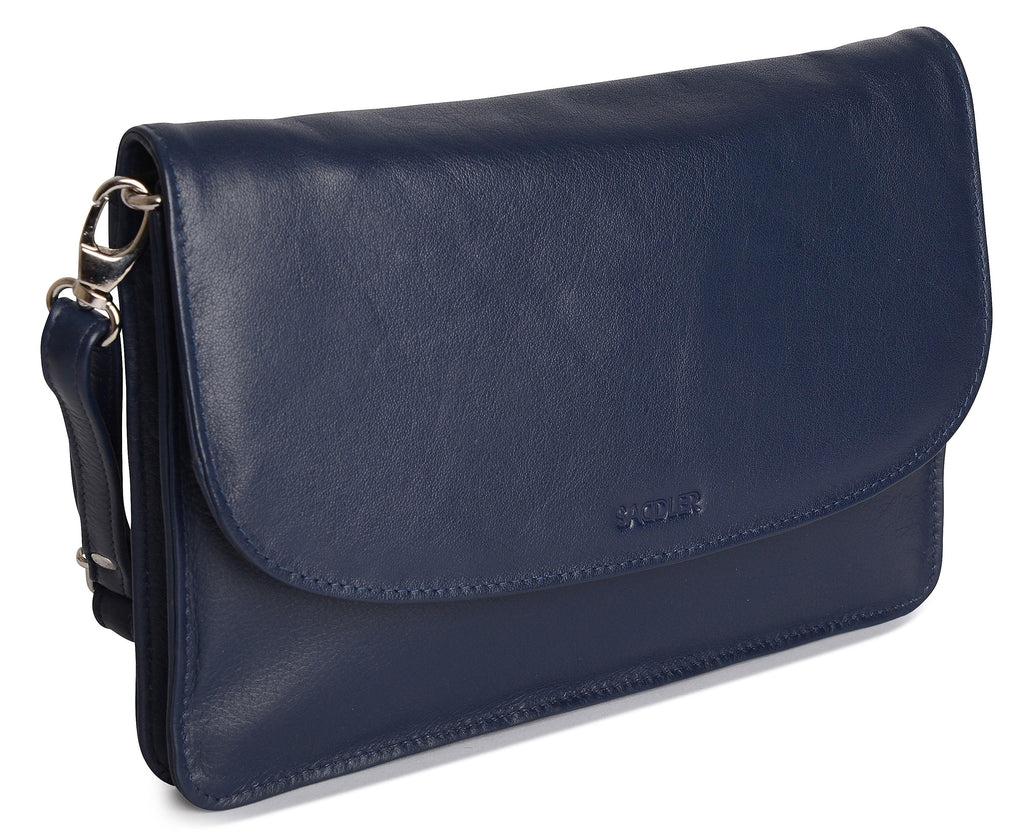 SADDLER Olivia 3-Section Leather Crossbody Bag & Clutch – Compact & Stylish - Gift Boxed