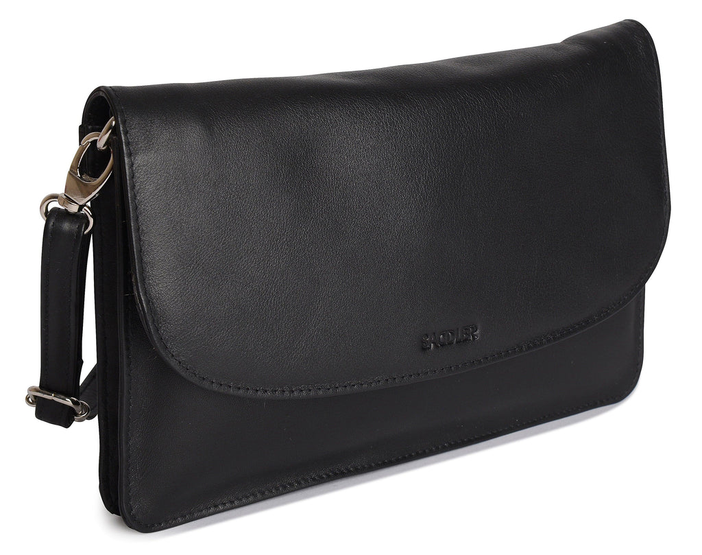 SADDLER Olivia 3-Section Leather Crossbody Bag & Clutch – Compact & Stylish - Gift Boxed