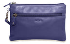 SADDLER SCARLETT Leather Zip Top Mini Clutch - Phone Holder with Detachable Wrist Strap - RFID Protected