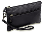 SADDLER SCARLETT Leather Zip Top Mini Clutch - Phone Holder with Detachable Wrist Strap - RFID Protected