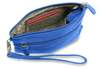 SADDLER SCARLETT Leather Zip Top Mini Clutch - Phone Holder with Detachable Wrist Strap - RFID Protected