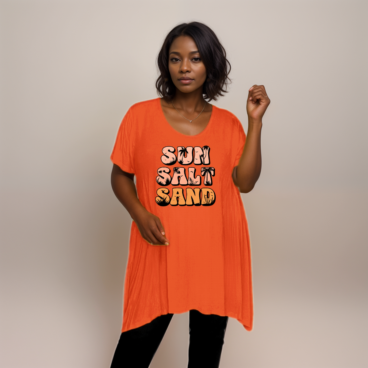 Sun Sand Salt Hanky Hem Swing Top