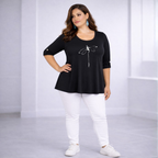 Dragonfly Button Sleeve Swing Top