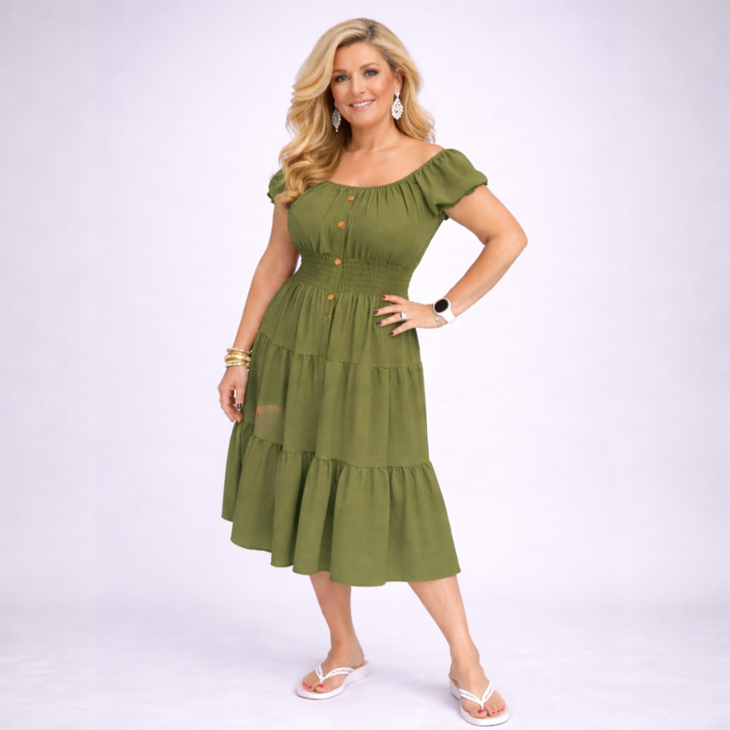 Off Shoulder Frilled / Layered Gypsy Dress