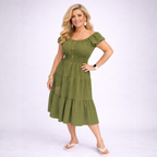 Off Shoulder Frilled / Layered Gypsy Dress