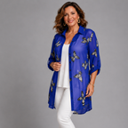 Long Length Chiffon Blouse / Shirt with Butterfly Print