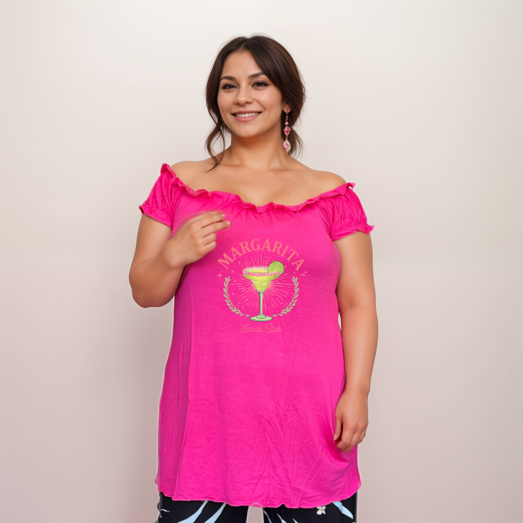 “Margarita Time” Off-Shoulder Gypsy Top