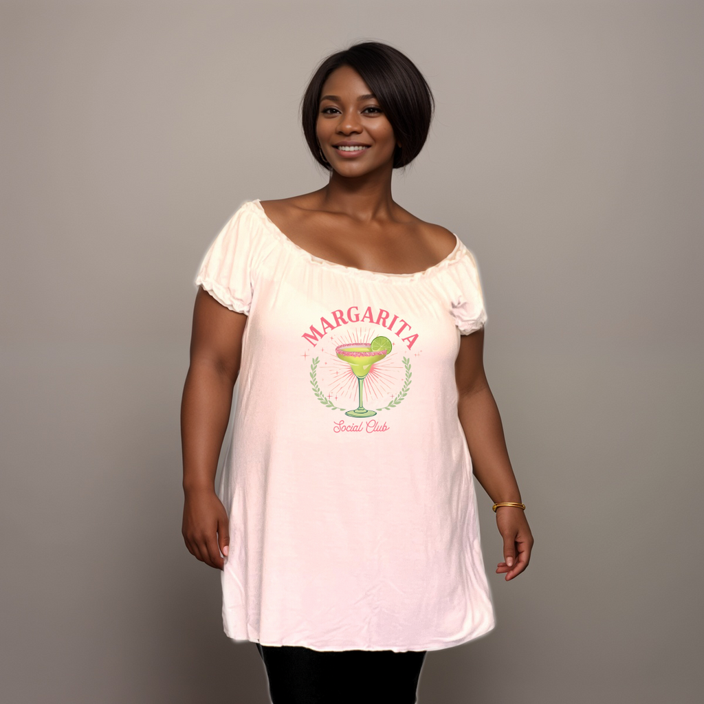 “Margarita Time” Off-Shoulder Gypsy Top