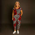Cowl-Neck Cap-Sleeve Jumpsuit with Side Pockets