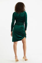 Louche Salli Velvet Ruched Side Mini Dress