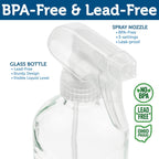 Sally's Organics Empty Glass Spray Bottles 16 oz - Refillable 2 Pack