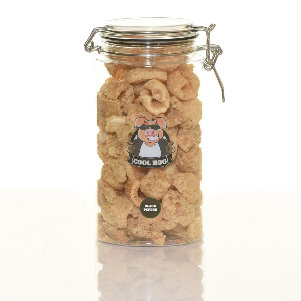 Salt & Cracked Black Pepper Flavour Pork Scratching Jar