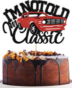 SALUTE I'm Not Old I'm Classic Red Car Cake Topper – Glitter Birthday Decor
