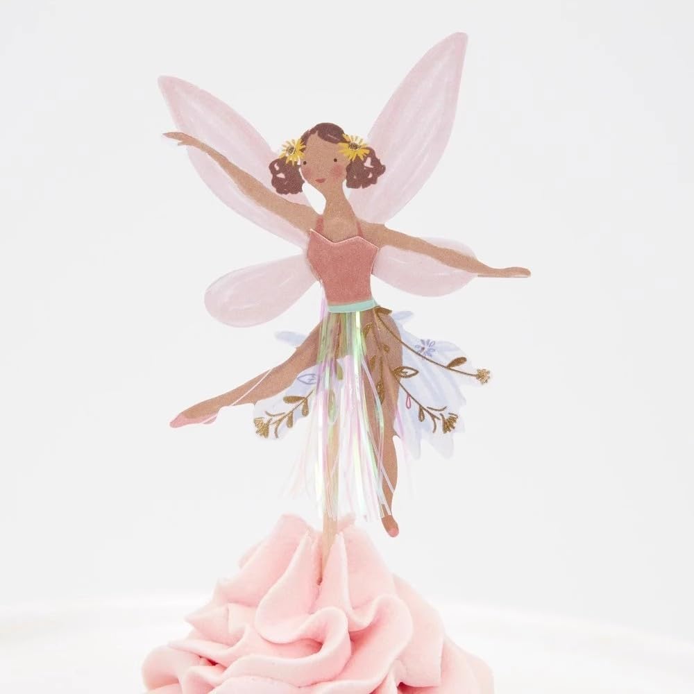 SAMOKA Fairy Cupcake Toppers – 24 Pcs Fairy Cake Decorations
