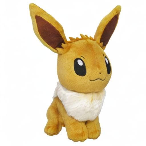 Sanei Pokemon All Star Series Eevee Plush – 8-Inch Officially Licensed Brown Stuffed Toy