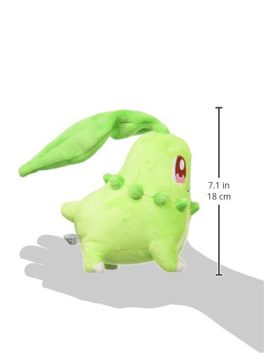 Sanei Pokemon All Star Collection PP40 Chikorita 6-Inch Plush, Green