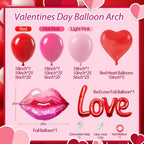 Saratimtou 153pcs Valentines Day Balloon Arch Garland Kit – Red & Hot Pink Balloons for Weddings, Engagements, and Parties