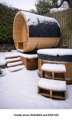KOVE Outdoor Barrel Sauna – 5–6 Person Garden Sauna with 6kW Harvia Electric Heater