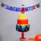 SAVITA Spider 2nd Birthday Banner - 9.84ft Pre-Strung Spider Theme Letters