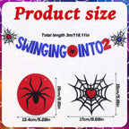 SAVITA Spider 2nd Birthday Banner - 9.84ft Pre-Strung Spider Theme Letters