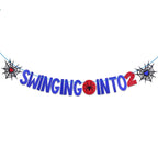 SAVITA Spider 2nd Birthday Banner - 9.84ft Pre-Strung Spider Theme Letters