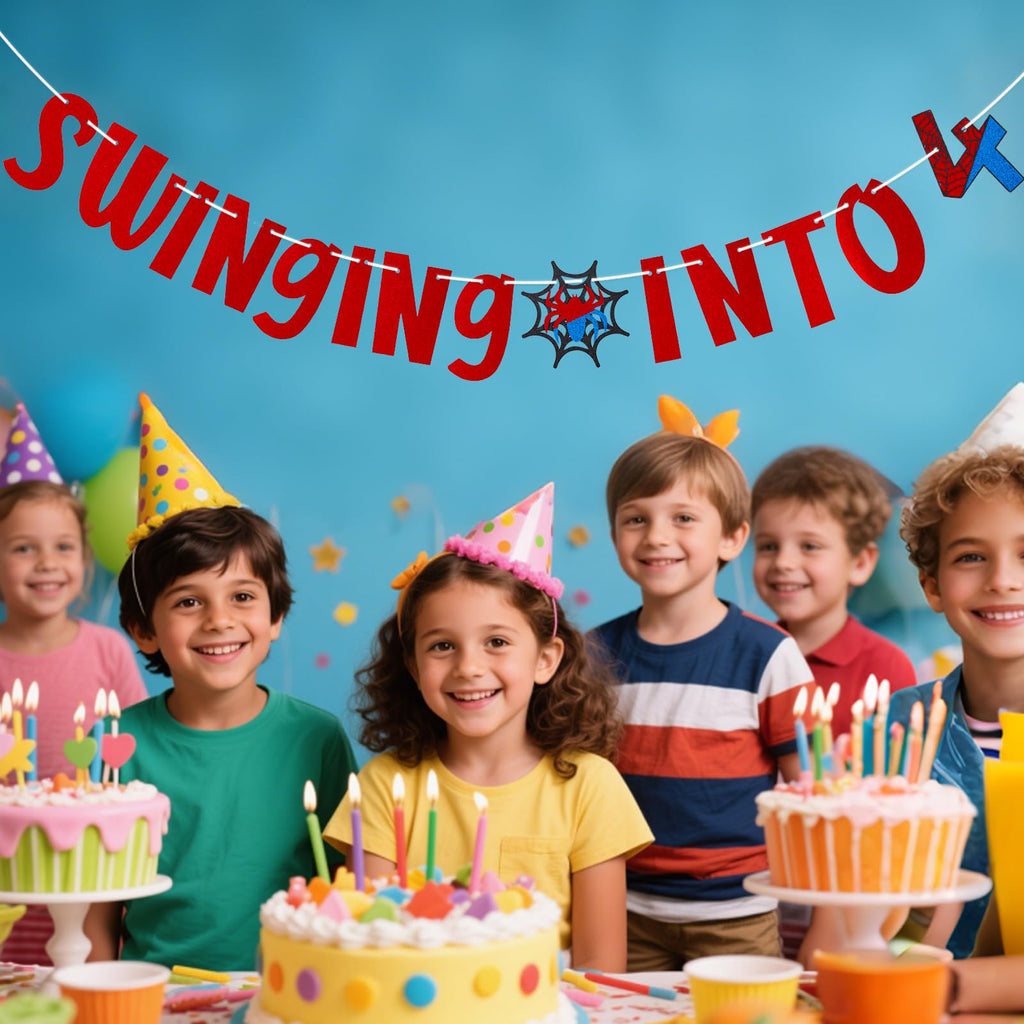 Savita Spider Birthday Banner – Cartoon Party Decor for Kids' Birthday Celebration