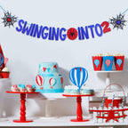 SAVITA Spider 2nd Birthday Banner - 9.84ft Pre-Strung Spider Theme Letters