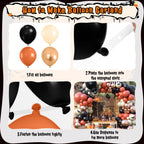 Saxuxu Halloween Balloon Arch Garland Kit – Black, Burnt Orange & White Balloons
