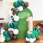 Saxuxu Football Balloon Arch Kit – Dark Green, Brown, White & Black Checkered Balloons