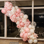 Saxuxu Pink Bow Balloons – 60pc Pink & White Kit with Confetti & Ribbon for Birthday, Wedding, Baby Shower